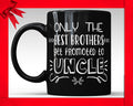 Promoted to Uncle Black Coffee Mug - New Uncle Gift