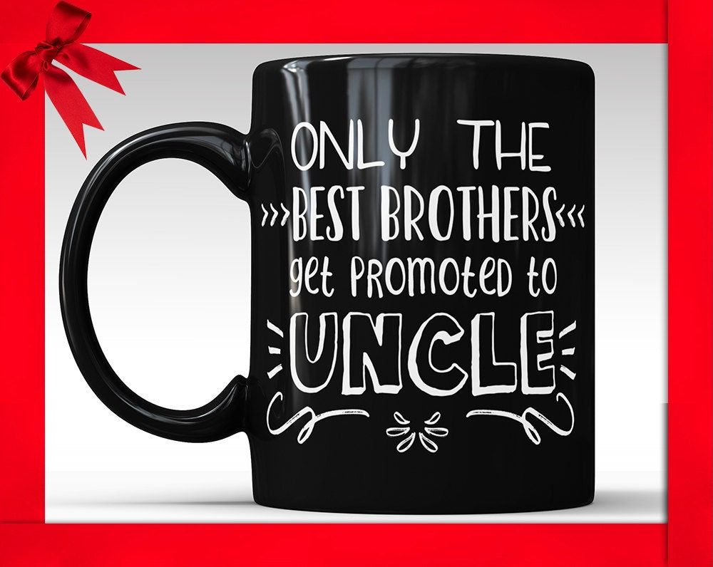 Promoted to Uncle Black Coffee Mug - New Uncle Gift