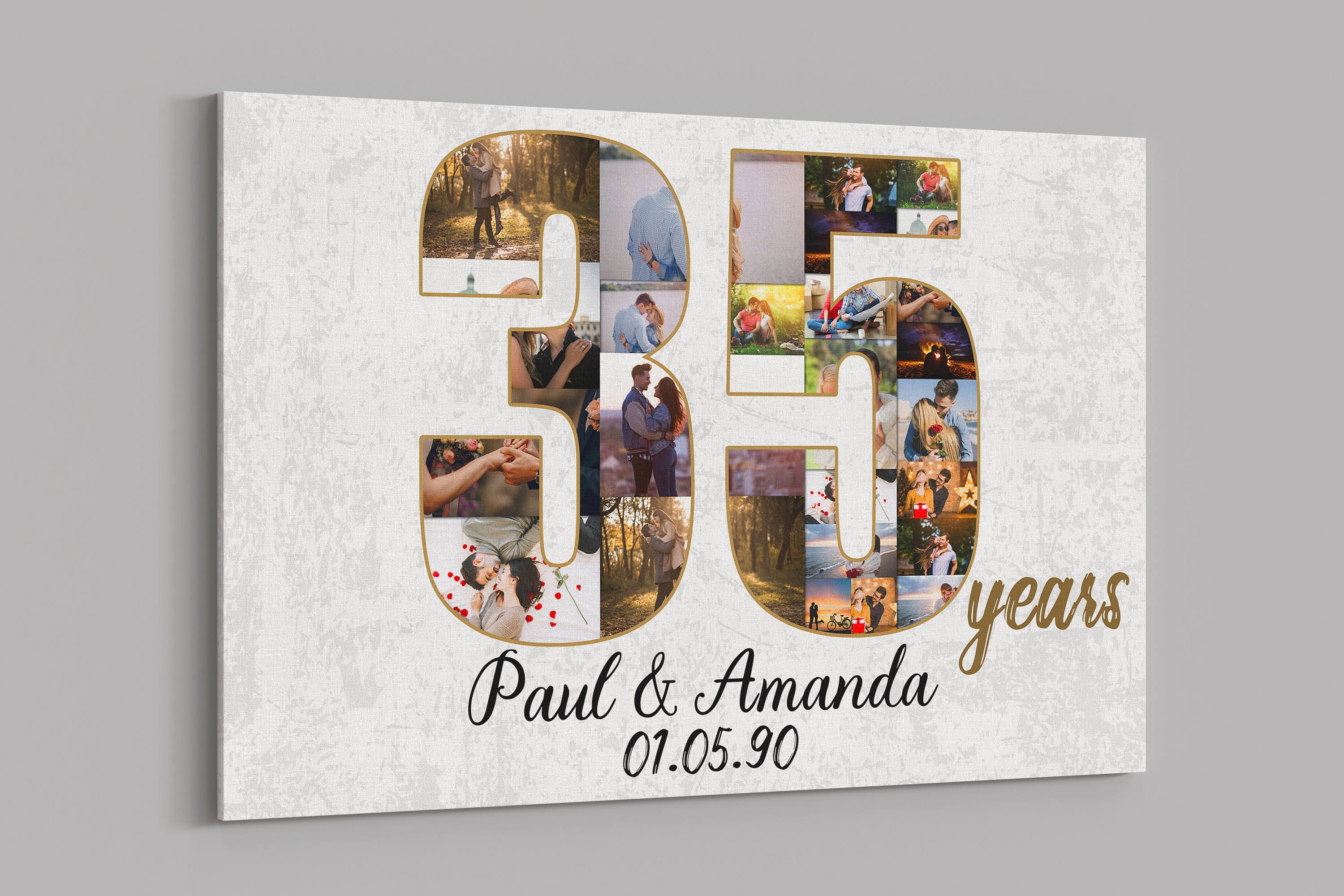 35th Anniversary Gifts Custom Collage Photo Canvas Personalized Wall Art Wedding Anniversary Gift 35 Years Married Gift Wife Husband Present