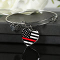 Red Line Firefighter Wife Bangle: Personalized Hero Keepsake