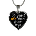 35th Anniversary Gift For Wife Woman For Her Girlfriend 35 Years Anniversary Necklace Jewelry Engraved Necklace Heart Gold Silver Pendant