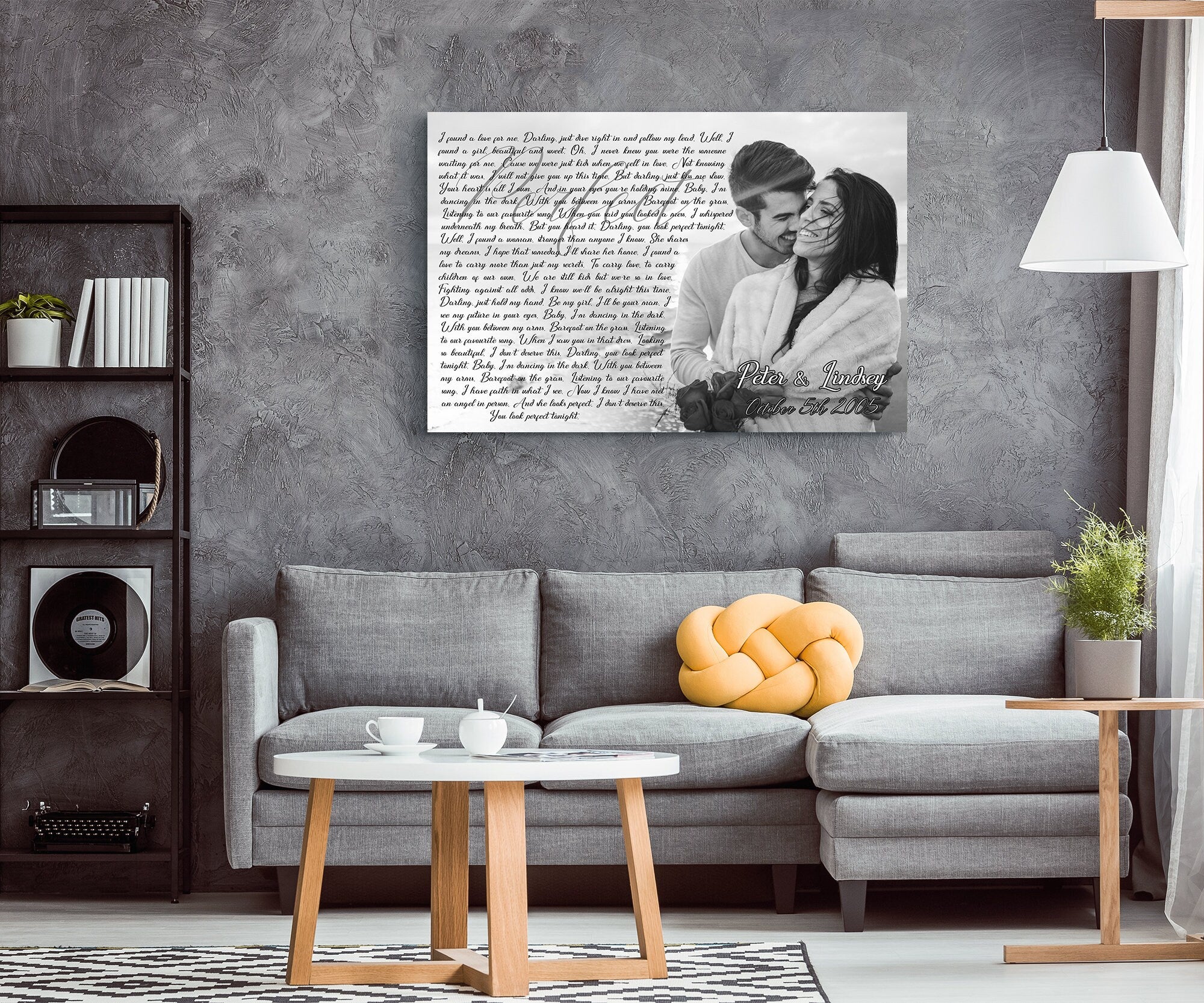 Personalized Wedding Song Lyric Canvas Print: Custom Photo Gift