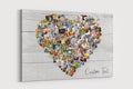 Family Photo Heart Collage: Personalized Canvas Print, Wood Effect