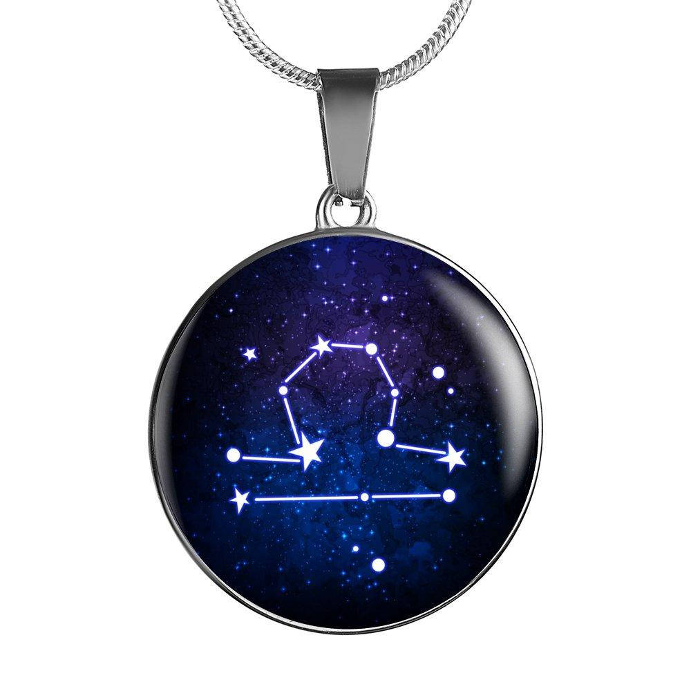 Libra Constellation Necklace: Surgical Steel Zodiac Charm Pendant
