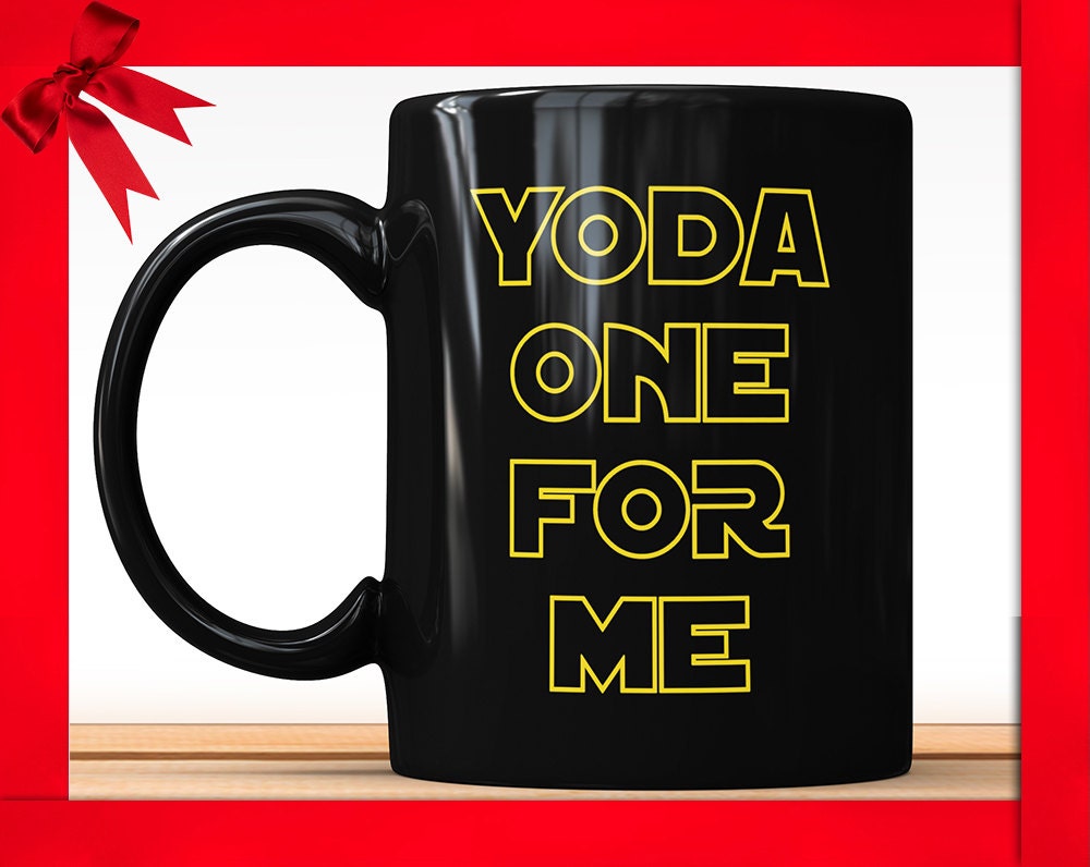 Yoda One For Me Black Mug - Yoda Coffee Mug Perfect Nerdy Gift For Boyfriend Valentines Gift For Him
