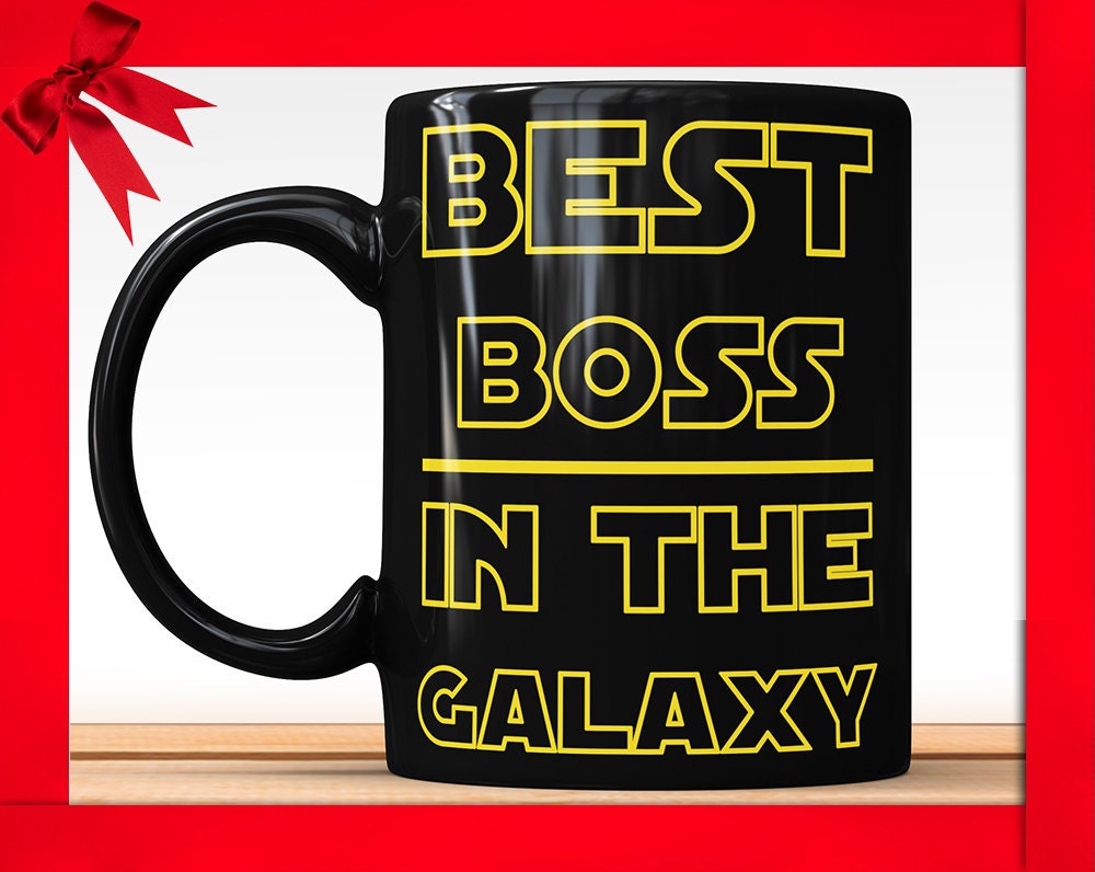 Best Boss in The Galaxy Black Coffee Mug - Funny Coffee Mug Perfect Gift For Boss
