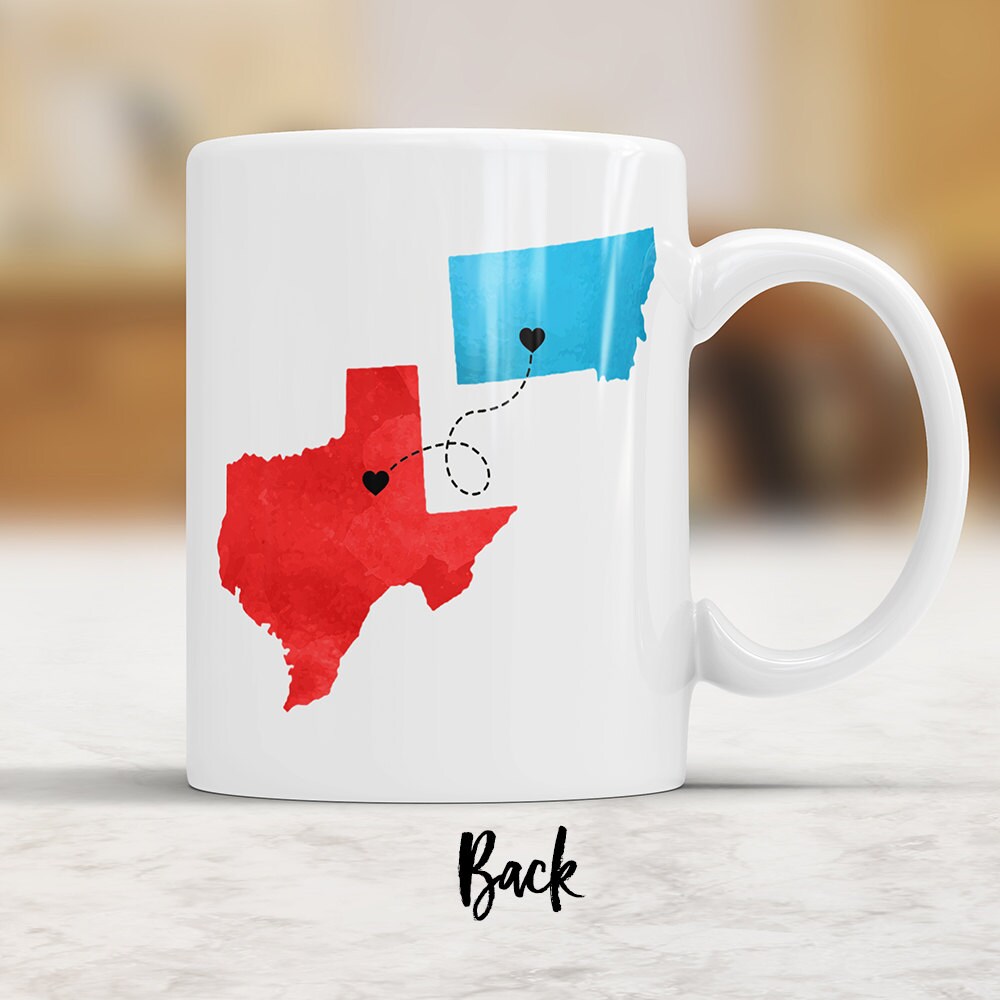 Personalized State Coffee Mug: Long Distance Relationship Gift