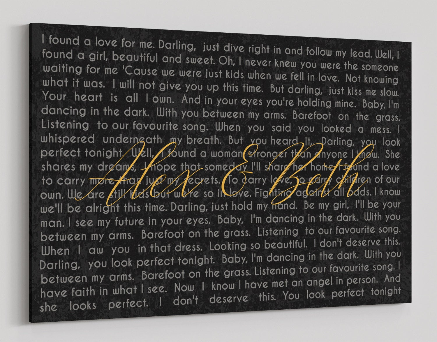 Personalized Wedding Song Lyrics Canvas Art: First Dance Gift