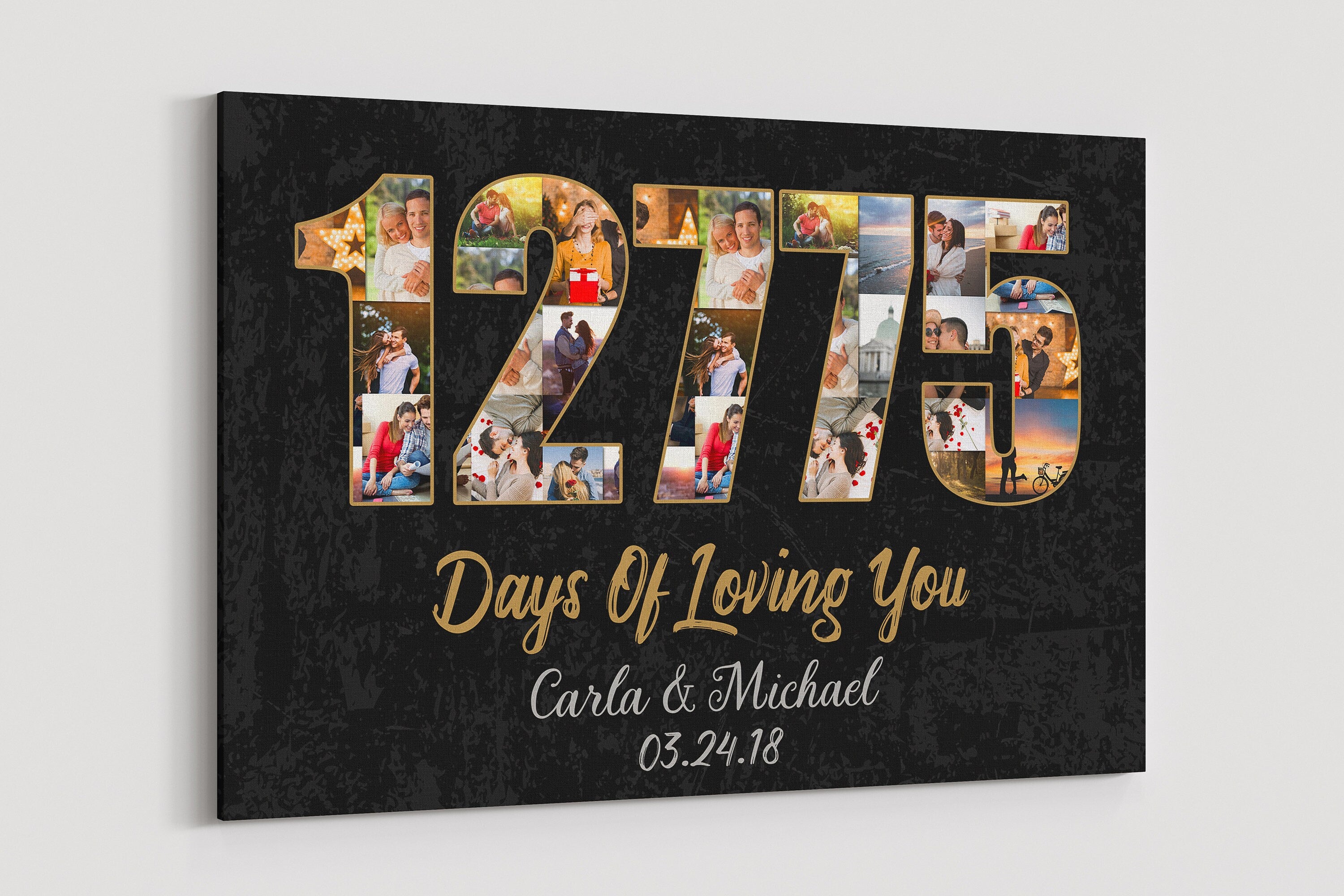 35th Anniversary Photo Collage Canvas: Custom Year Gift