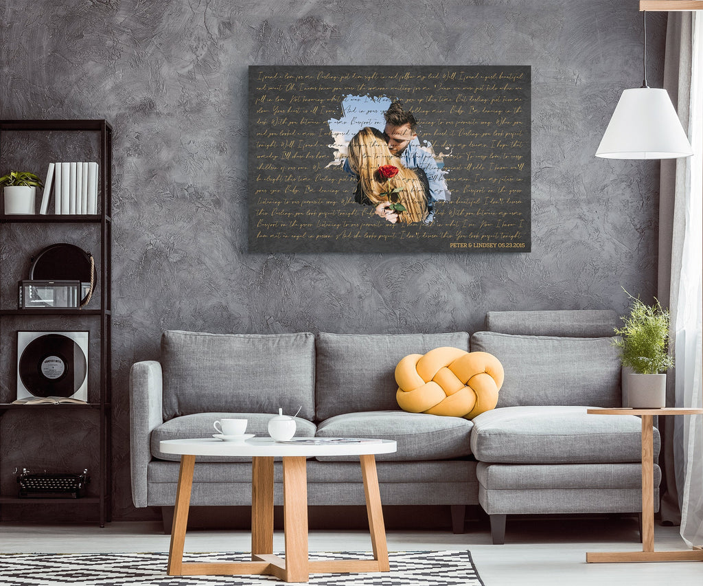 Custom Lyric Art 1 Year Anniversary gift for him Song Lyrics Wall Art Anniversary Gift for her Song lyrics Gift Wedding 2nd Year Anniversary