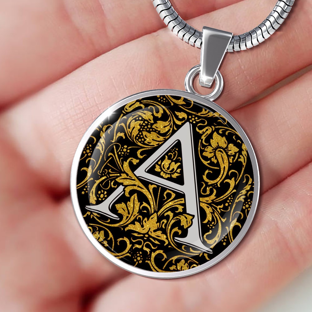Initial A Necklace: Personalized Surgical Steel Pendant, Custom Alphabet Jewelry