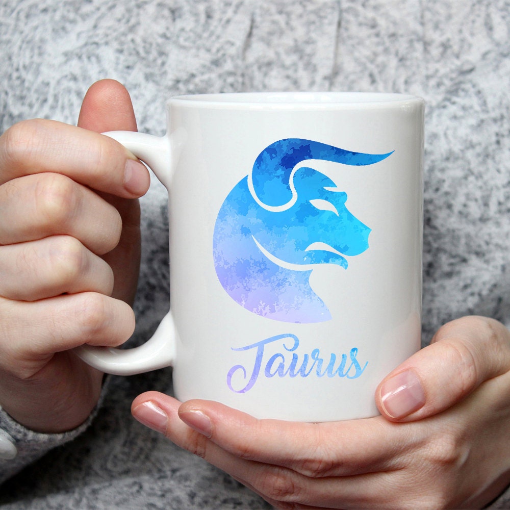 Taurus Zodiac Mug: Watercolor Star Sign Coffee Cup