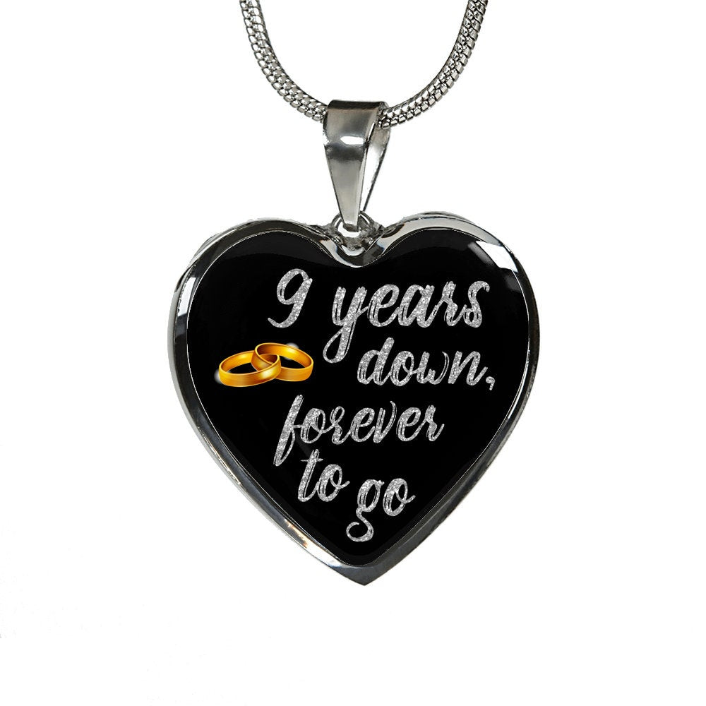 8th Anniversary Gift For Wife Woman For Her For Girlfriend 8 Years Anniversary Necklace Jewelry Engraved Necklace Heart Gold Silver Pendant