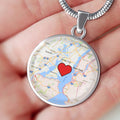 Personalized Map Necklace: Surgical Steel Custom Location Pendant