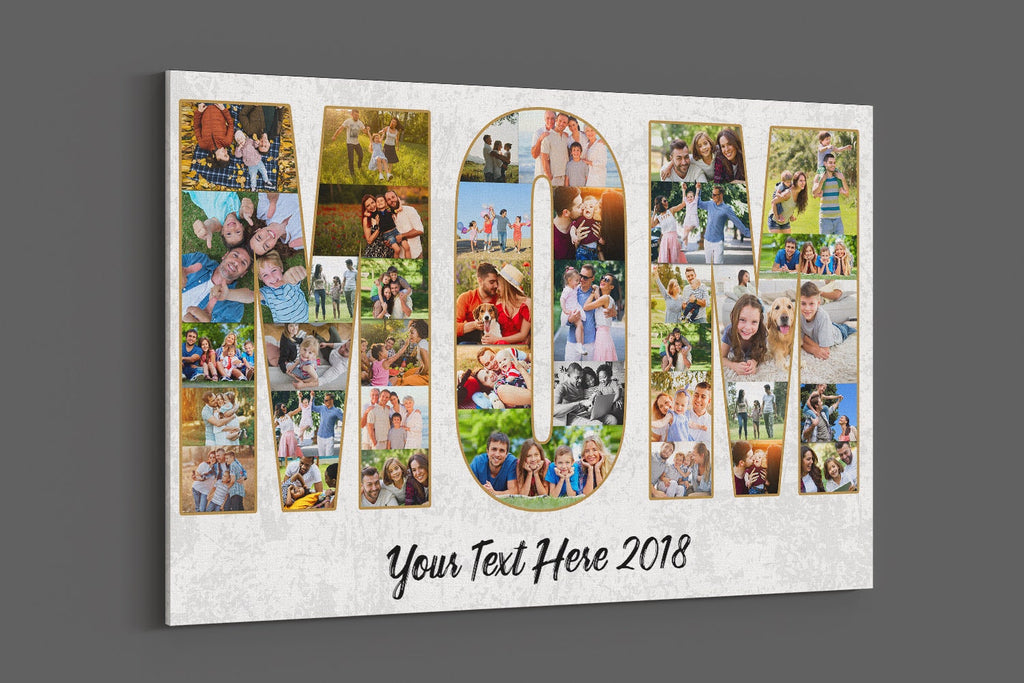 Custom Mom Photo Collage Canvas Art: Personalized Birthday Gift