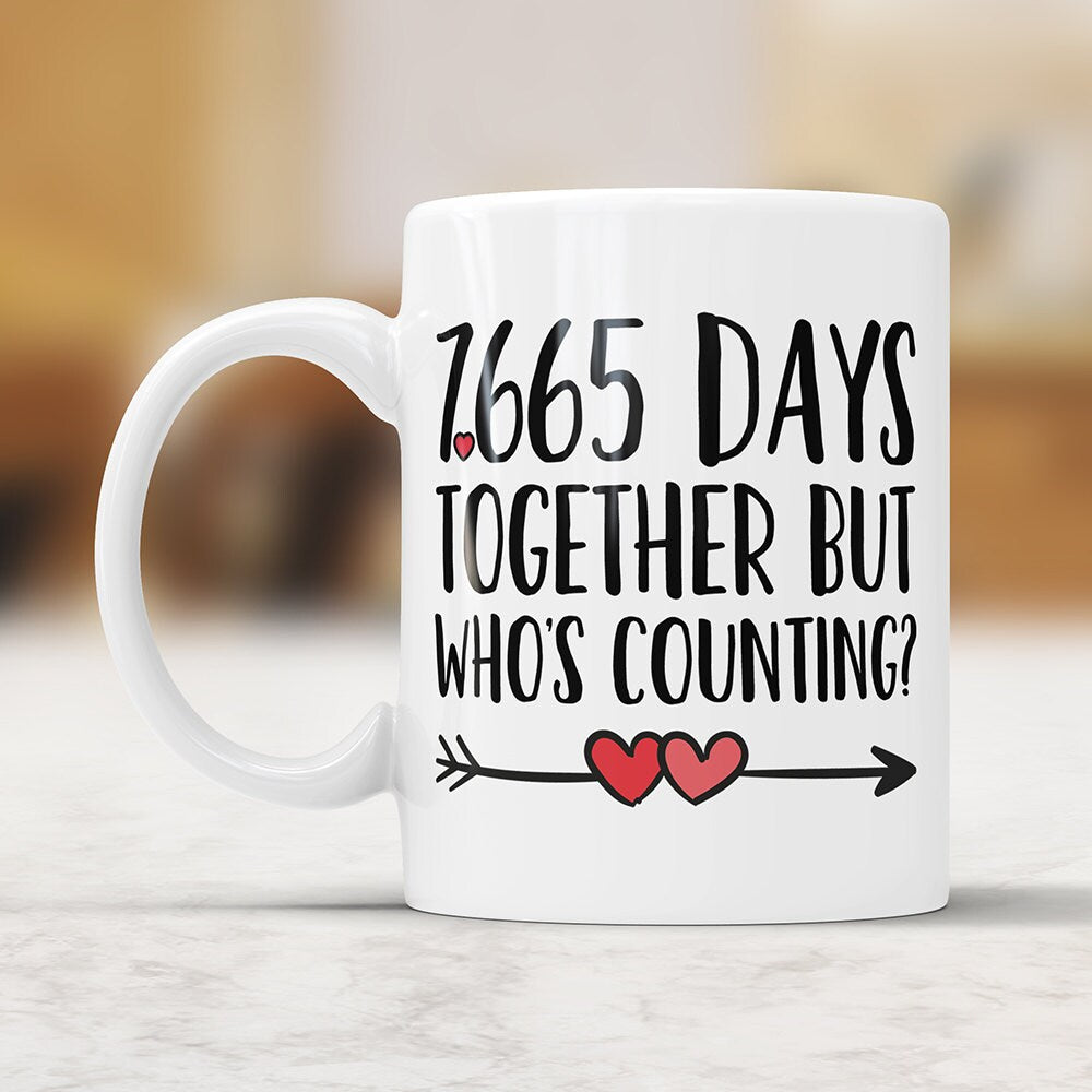 21st Anniversary Coffee Mug: 7665 Days Together Funny Gift