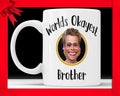 Personalized Caricature Coffee Mug: Worlds Okayest Brother Funny Novelty Gift