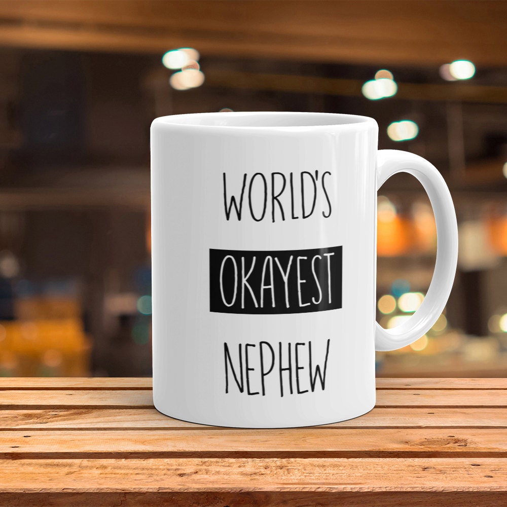 Funny 'World's Okayest Nephew' Coffee Mug - Gift from Aunt/Uncle