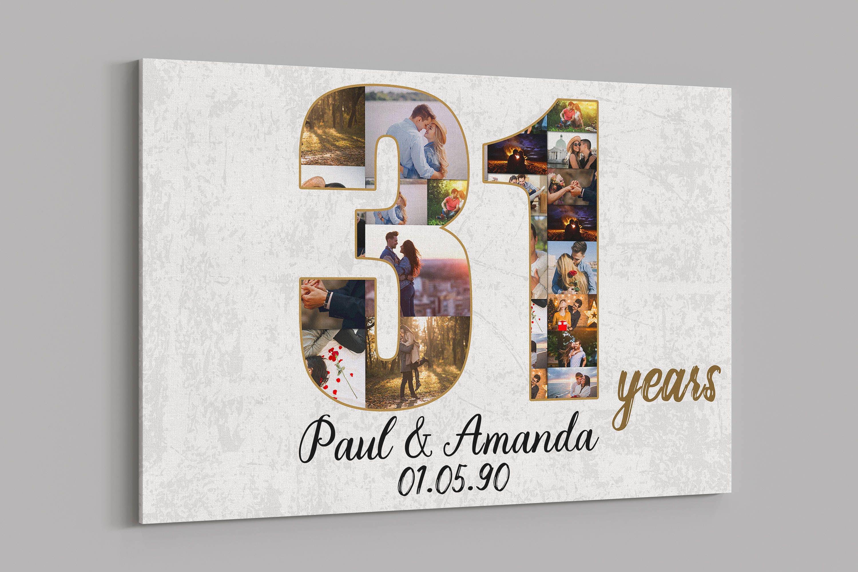 31st Anniversary Gifts Custom Collage Photo Canvas Personalized Wall Art Wedding Anniversary Gift 31 Years Married Gift Wife Husband Present