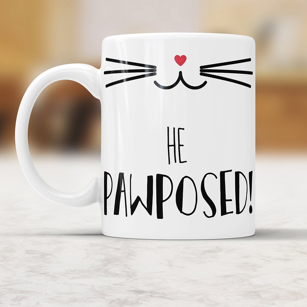 He Pawposed Mug: Cat Lover Engagement Gift