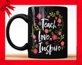 Teach Love Inspire Black Mug - Teacher Coffee Mug Perfect Teacher Gift For Teacher Appreciation Day