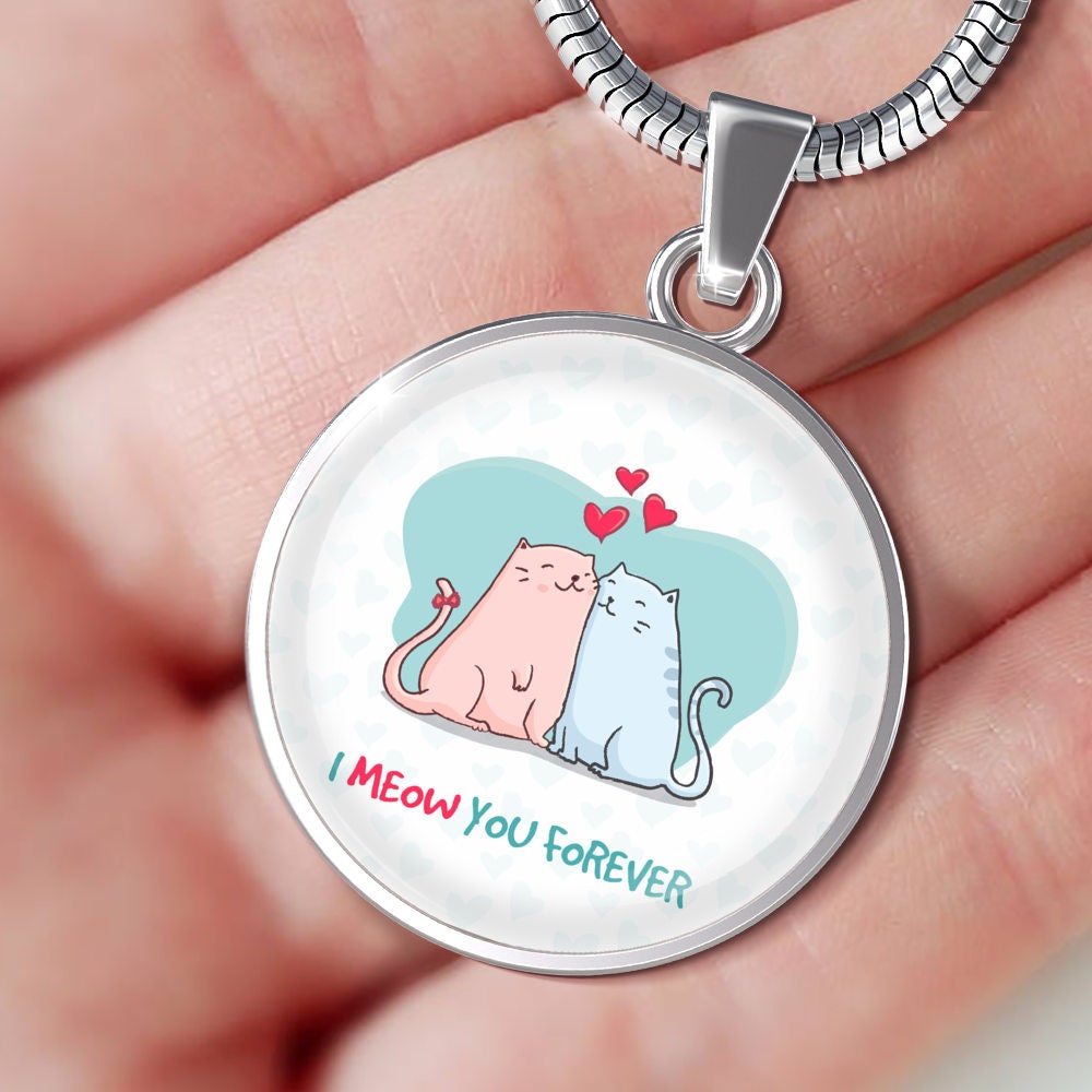 I Meow You Forever - Cute Luxury I Love You Necklace Cat Gift For Women Best Friend Present Birthday Gift To Wife Cat Lady Gifts Anniversary