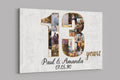 13th Anniversary Gifts Custom Collage Photo Canvas Personalized Wall Art Wedding Anniversary Gift 13 Years Married Gift Wife Husband Present
