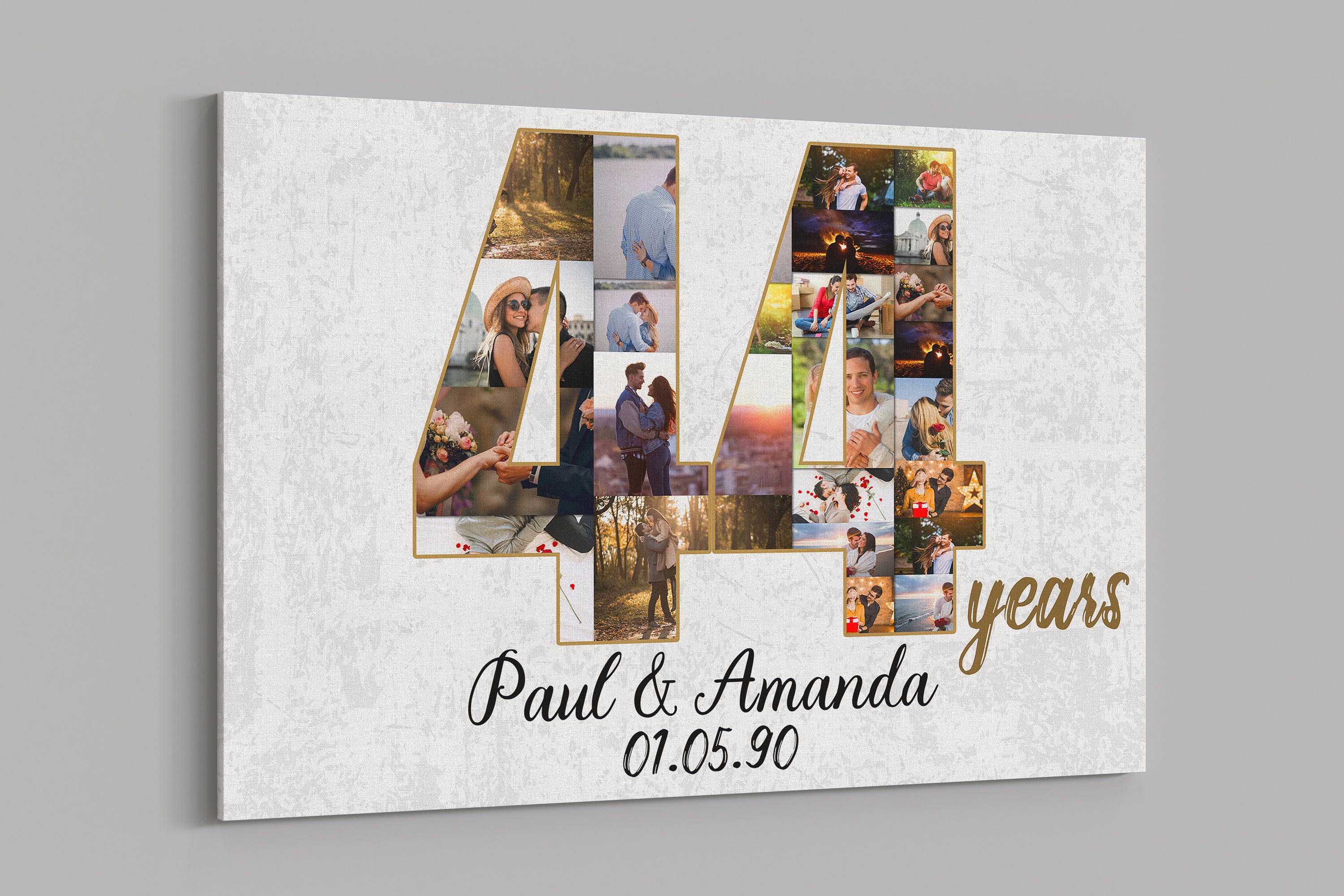 44th Anniversary Gifts Custom Collage Photo Canvas Personalized Wall Art Wedding Anniversary Gift 44 Years Married Gift Wife Husband Present