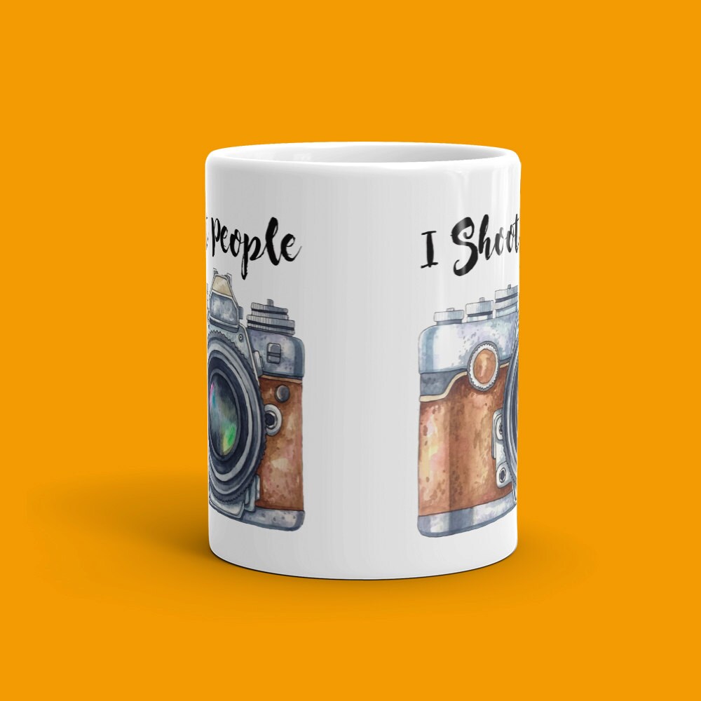 I Shoot People Photographer Mug - Funny Ceramic Camera Coffee Mug For Photographers