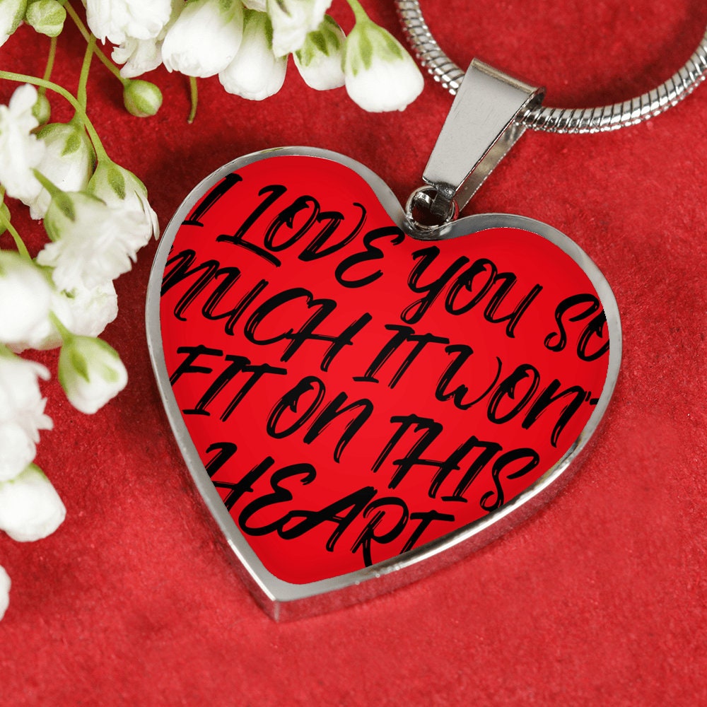 Personalized Heart Necklace Love Necklace Silver Gold Custom Girlfriend Necklace Wife Necklace Engraved Pendant Birthday Gift For Her Cute