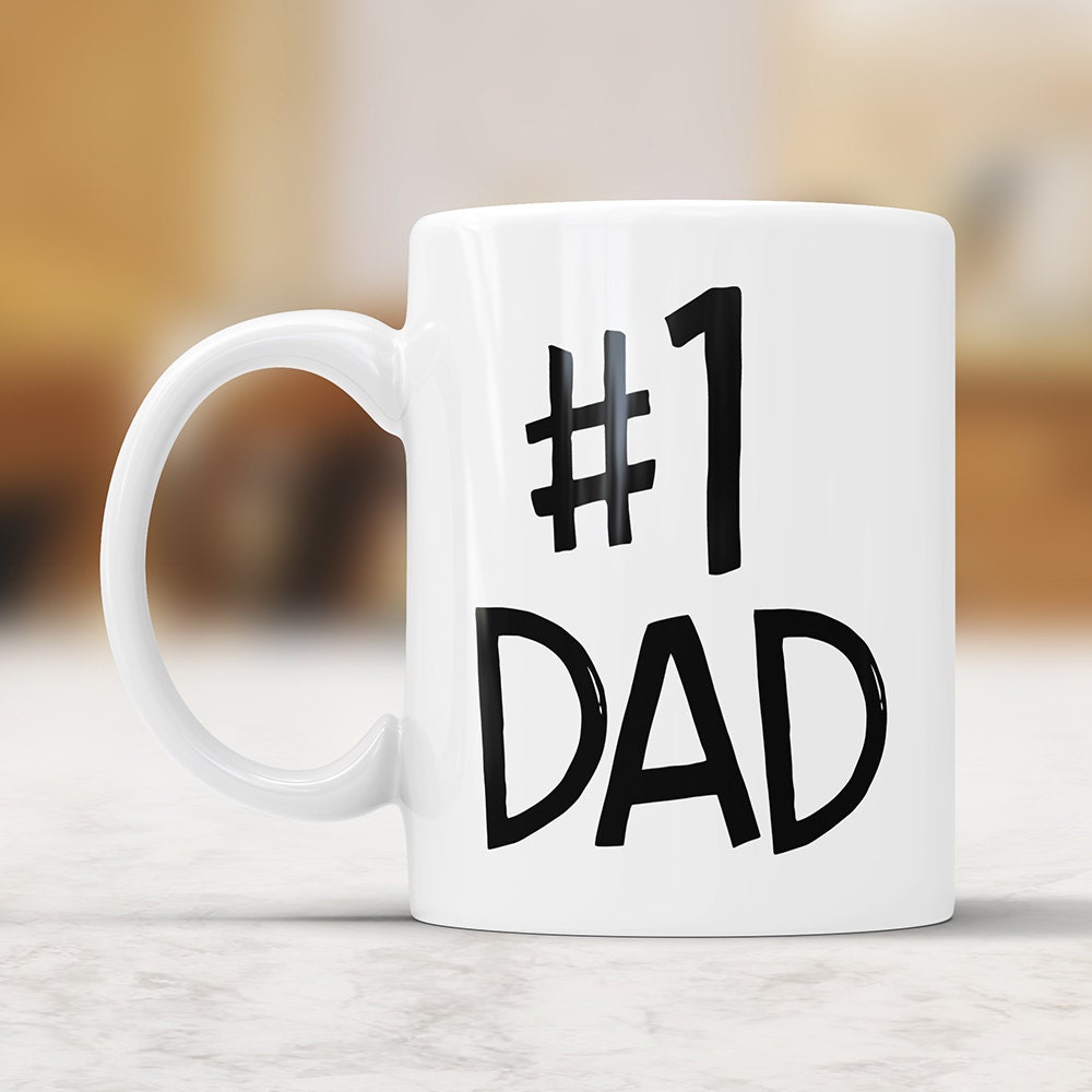 1 Dad Coffee Mug - Number One Dad Ceramic Coffee Cup Perfect Gift For Father Fathers Day Gifts From Daughter Son