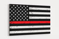 Thin Red Line Flag Canvas: Firefighter Gift, Home Decor