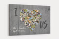 I Love Us Photos of Us Collage Canvas Custom Personalized Wall Art Anniversary Gift For Couple Present For Wife Husband Love Gift Family Art
