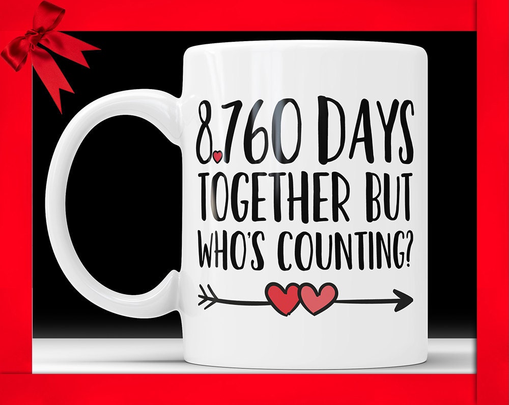 24th Anniversary Coffee Mug: 8760 Days Together, Funny Jubilee Gift
