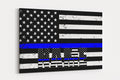 Custom Thin Blue Line Flag Canvas Art: Personalized Police Gift