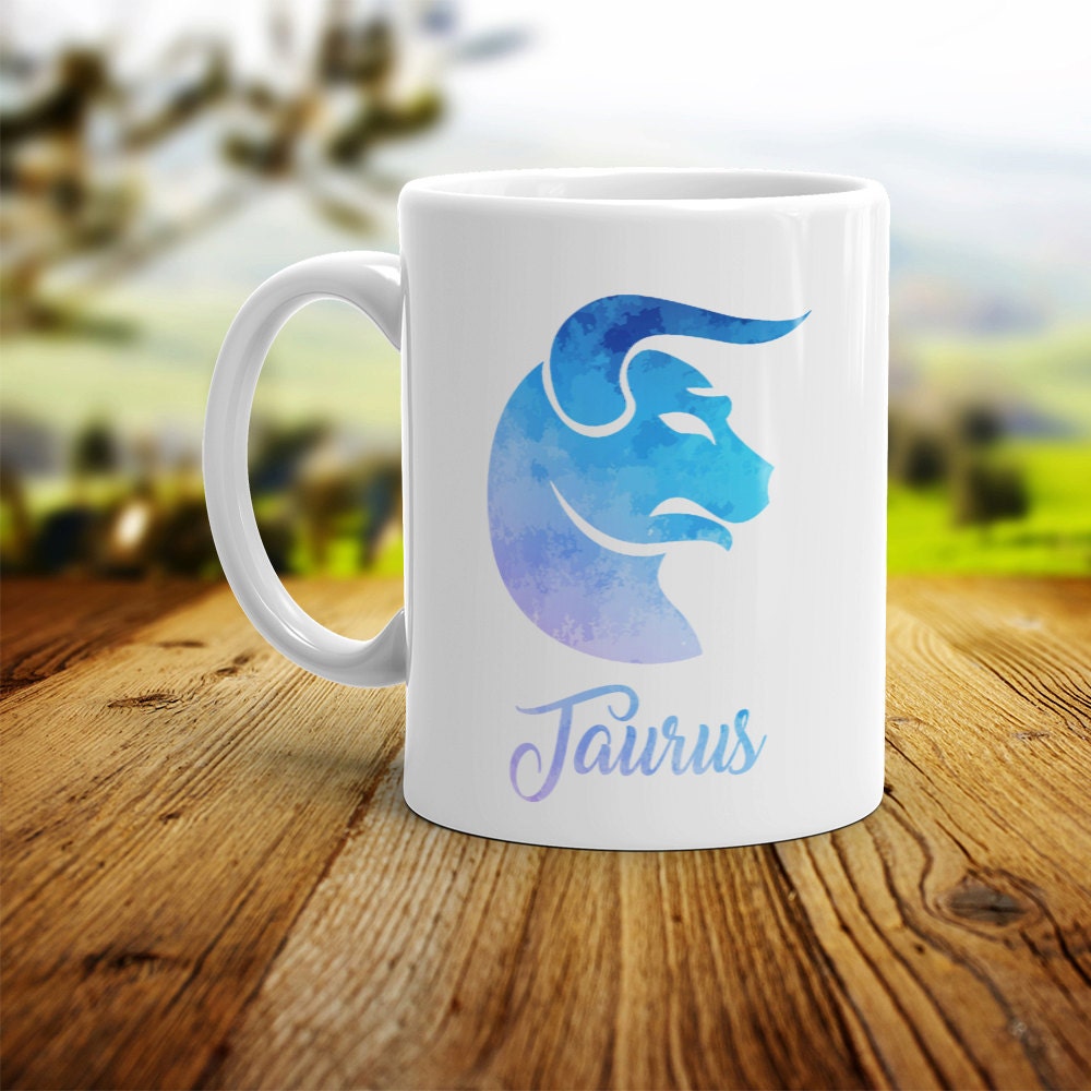 Taurus Zodiac Mug: Watercolor Star Sign Coffee Cup