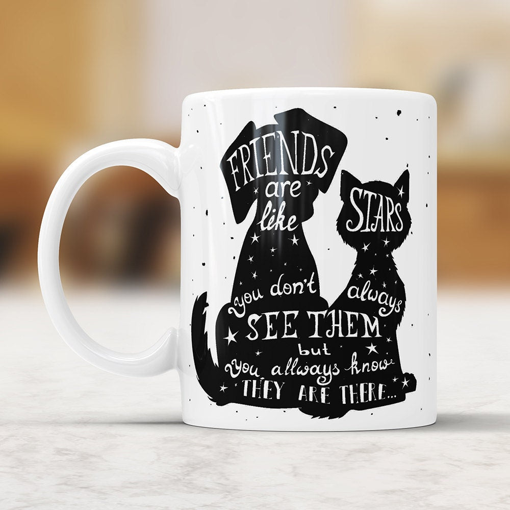 Friends Are Like Stars Coffee Mug - Friendship Quote Ceramic Mug