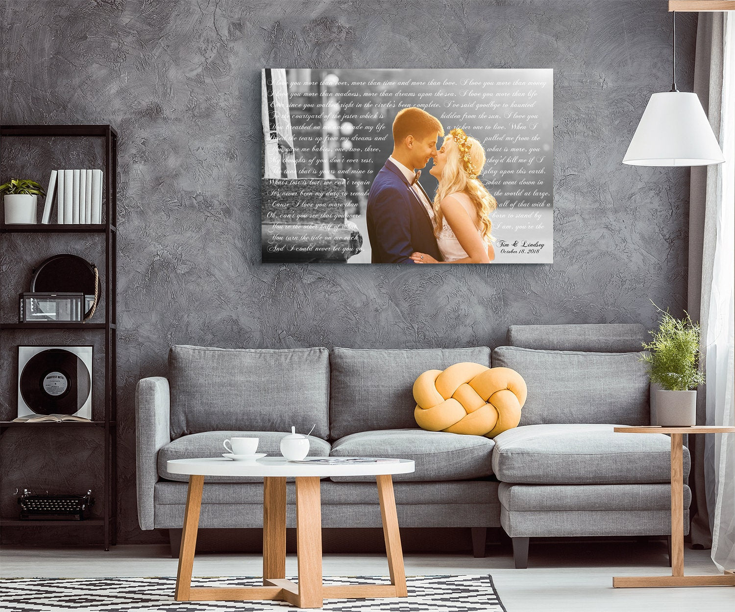 Custom First Dance Song Lyrics on Canvas - Wedding Vows Keepsake