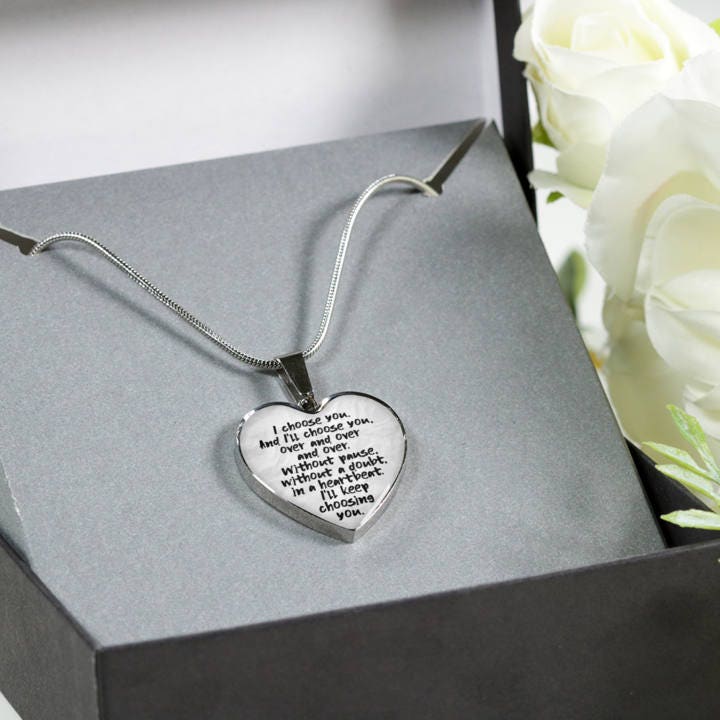 Personalized Love Note Necklace Love Message Pendant Wedding Vows Keepsake Love Gift For Wife Anniversary Necklace From Husband Gift To Her