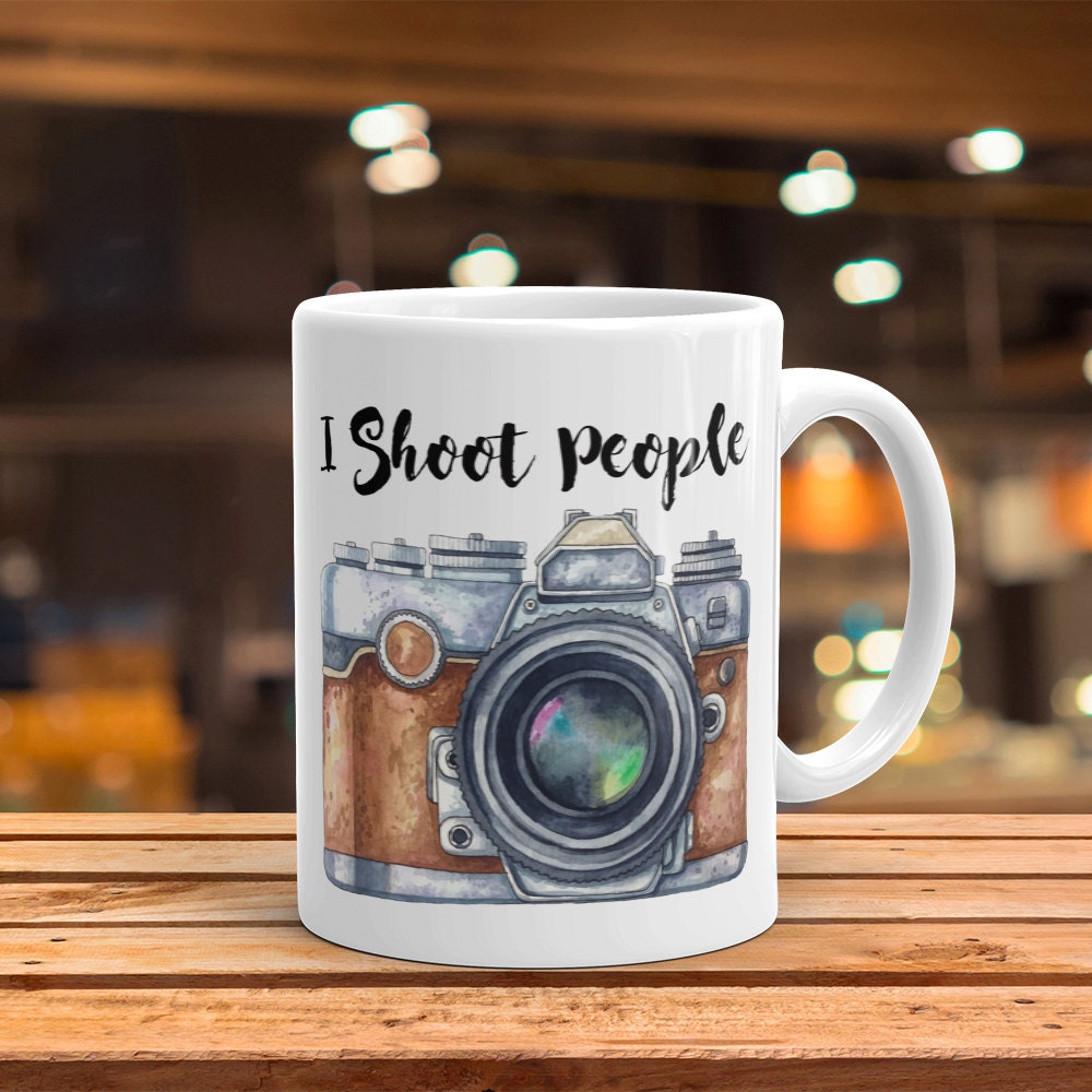 I Shoot People Photographer Mug - Funny Ceramic Camera Coffee Mug For Photographers