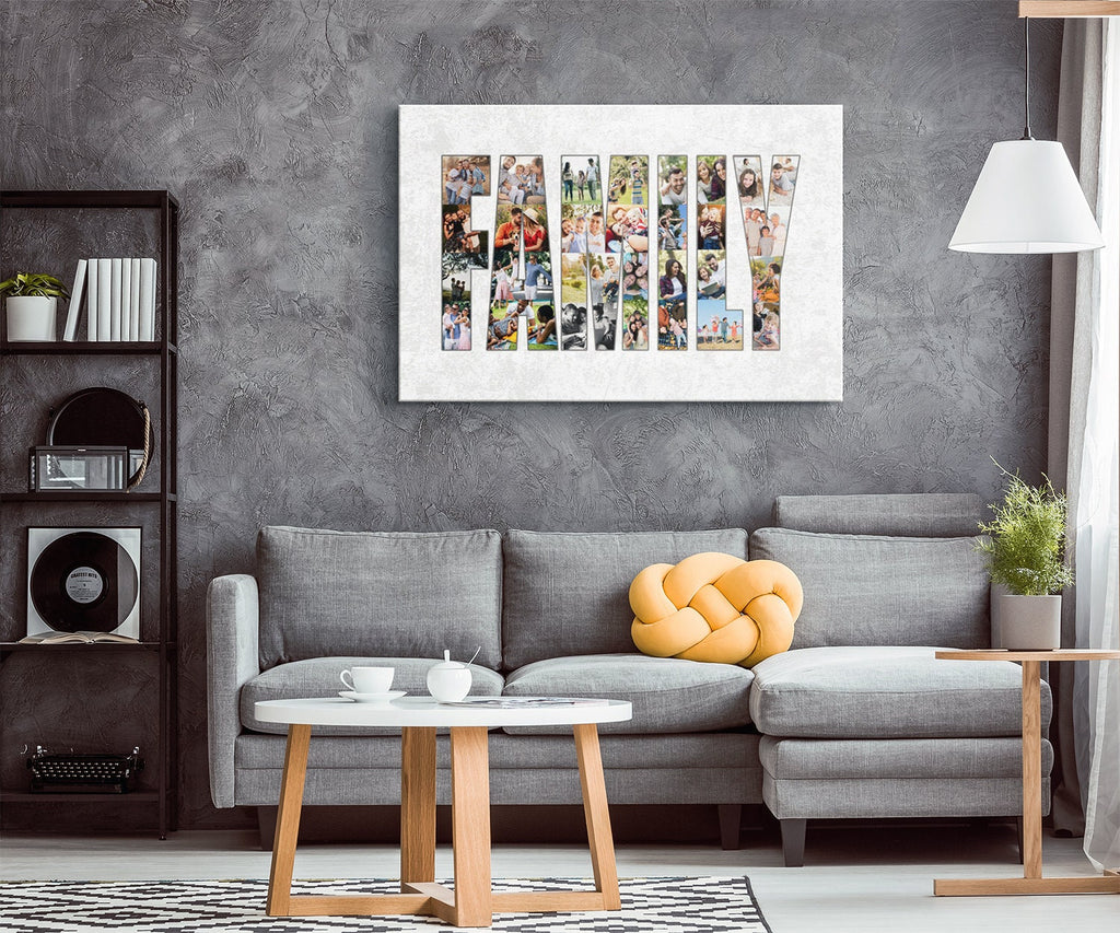 Custom Family Photo Collage Canvas: Personalized Wall Art Gift