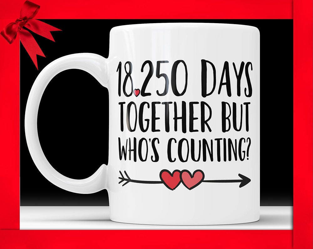 50th Anniversary Coffee Mug: 18,250 Days Together Jubilee Gift