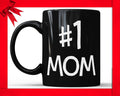 1 Mom Black Coffee Mug - Number One Mom Ceramic Coffee Cup Perfect Gift For Mother Mothers Day Gifts From Daughter Son