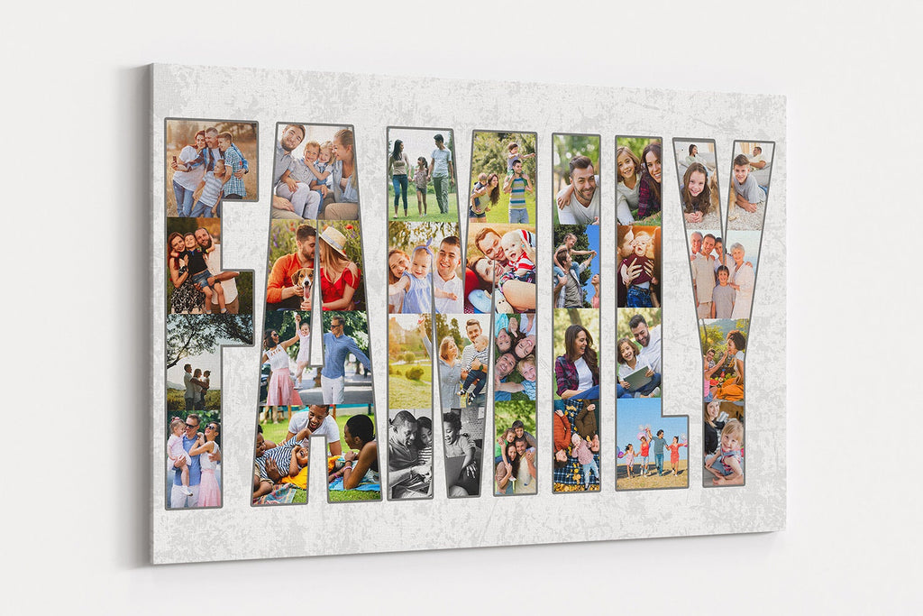 Custom Family Photo Collage Canvas: Personalized Wall Art Gift