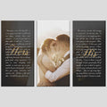 Custom Wedding Vows Canvas Art: 3-Piece Split Canvas Print