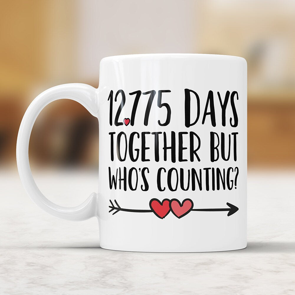 35th Anniversary Coffee Mug: 12775 Days Together Funny Gift