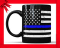 Thin Blue Line Mug: American Flag Police Coffee Cup