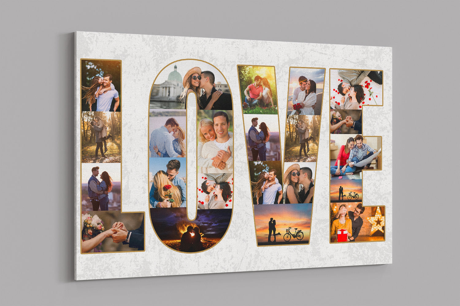 Love Photo Collage Canvas Print: Custom Couple Gift