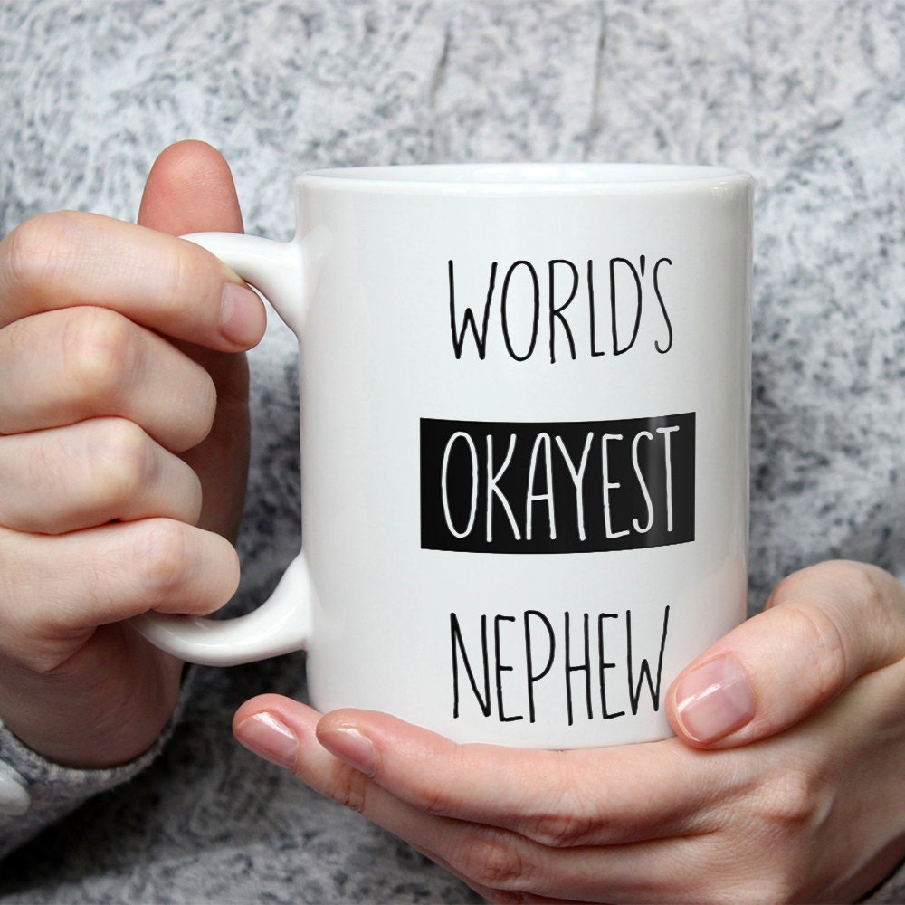 Funny 'World's Okayest Nephew' Coffee Mug - Gift from Aunt/Uncle