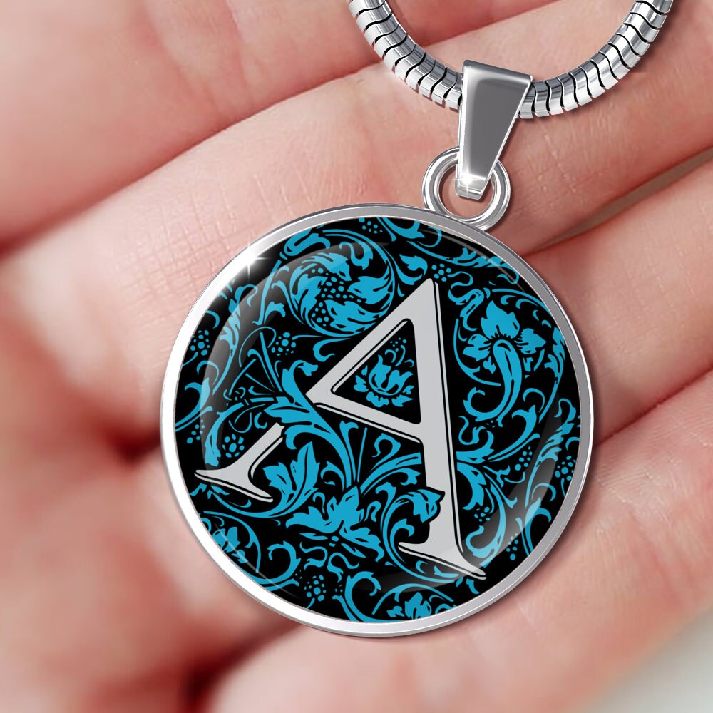 Initial A Necklace: Personalized Surgical Steel Pendant, Custom Alphabet Jewelry